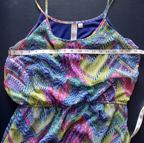 MULTI COLORED CHIFFON STRAPPY MAXI DRESS - Picture 4 of 10